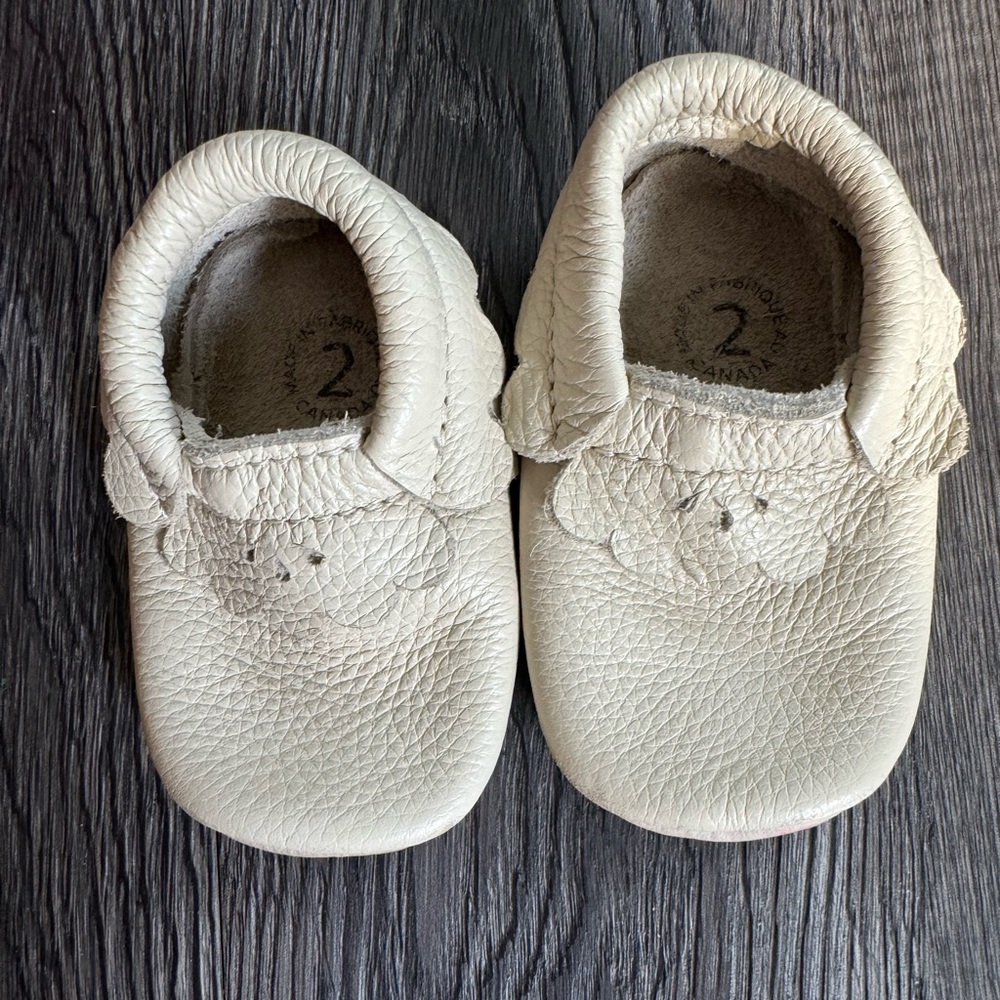 Size 2 Heyfolks baby moccasin